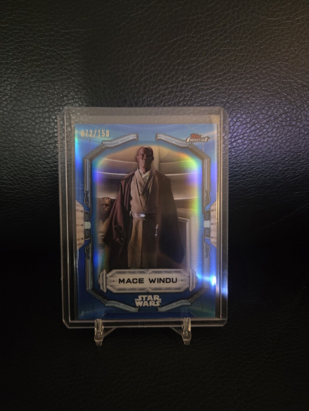 Topps Star Wars Finest Mace Windu Blue Refractor #72/150 Trading Card